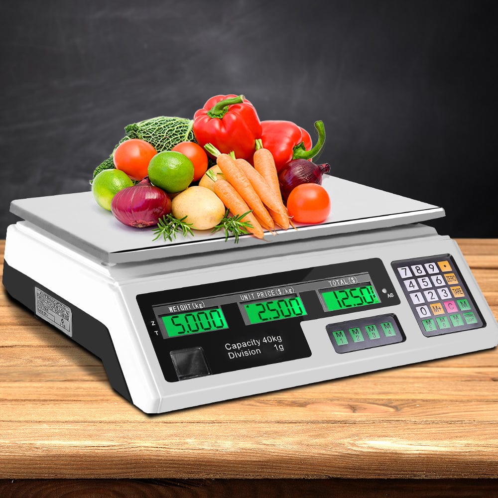 Emajin Home & Garden > Scales > Kitchen Scales Emajin Scales Digital Kitchen 40KG Weighing Scales Platform Scales White LCD