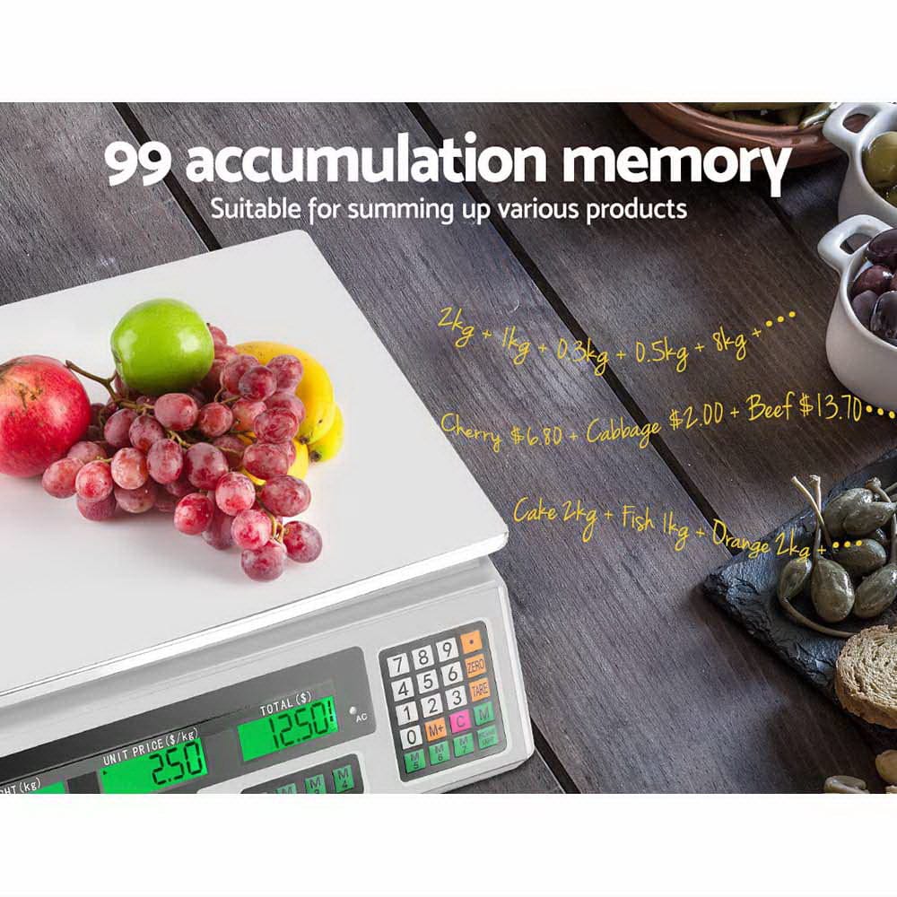Emajin Home & Garden > Scales > Kitchen Scales Emajin Scales Digital Kitchen 40KG Weighing Scales Platform Scales White LCD
