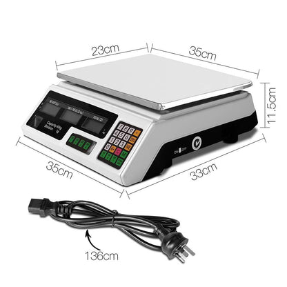 Emajin Home & Garden > Scales > Kitchen Scales Emajin Scales Digital Kitchen 40KG Weighing Scales Platform Scales White LCD