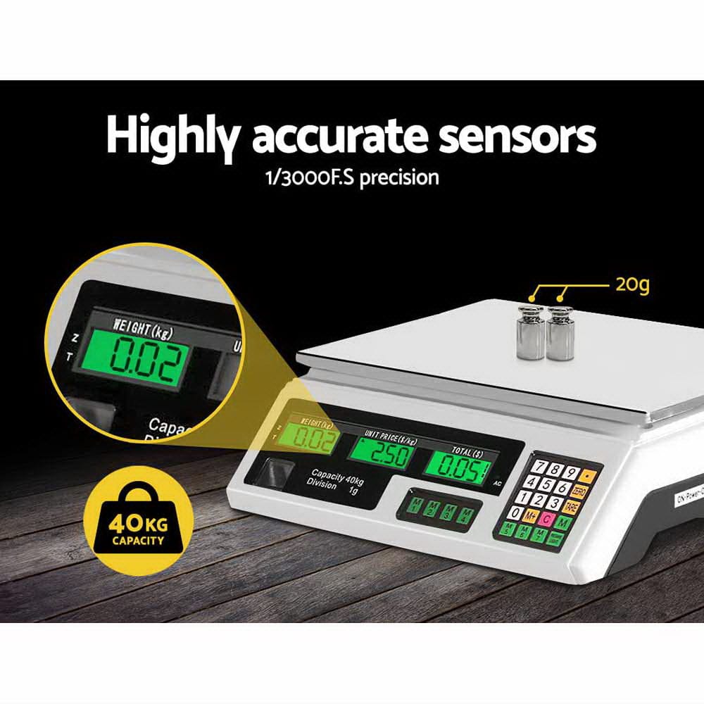 Emajin Home & Garden > Scales > Kitchen Scales Emajin Scales Digital Kitchen 40KG Weighing Scales Platform Scales White LCD