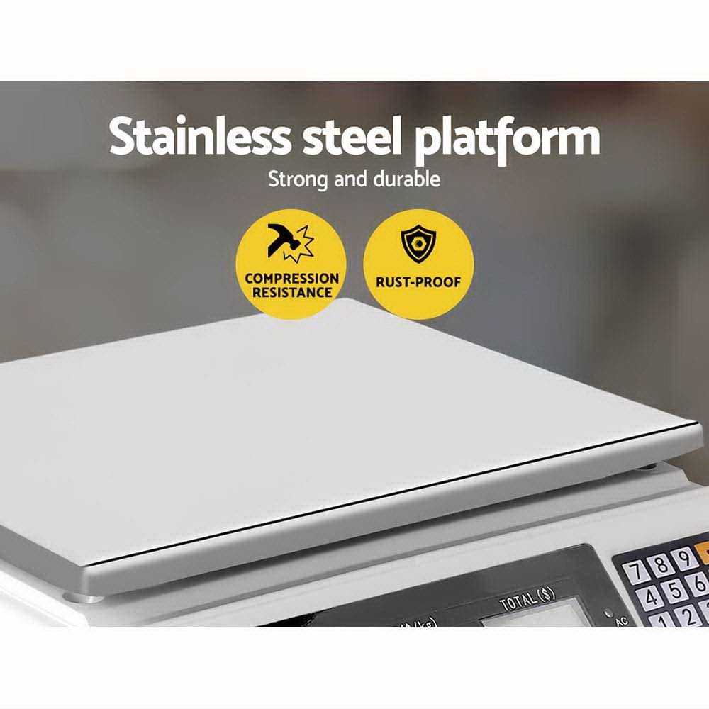 Emajin Home & Garden > Scales > Kitchen Scales Emajin Scales Digital Kitchen 40KG Weighing Scales Platform Scales White LCD