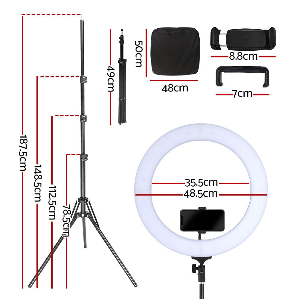 Embellir Audio & Video > Photography > Camera Accessories Embellir Ring Light 19" Tripod Stand Black