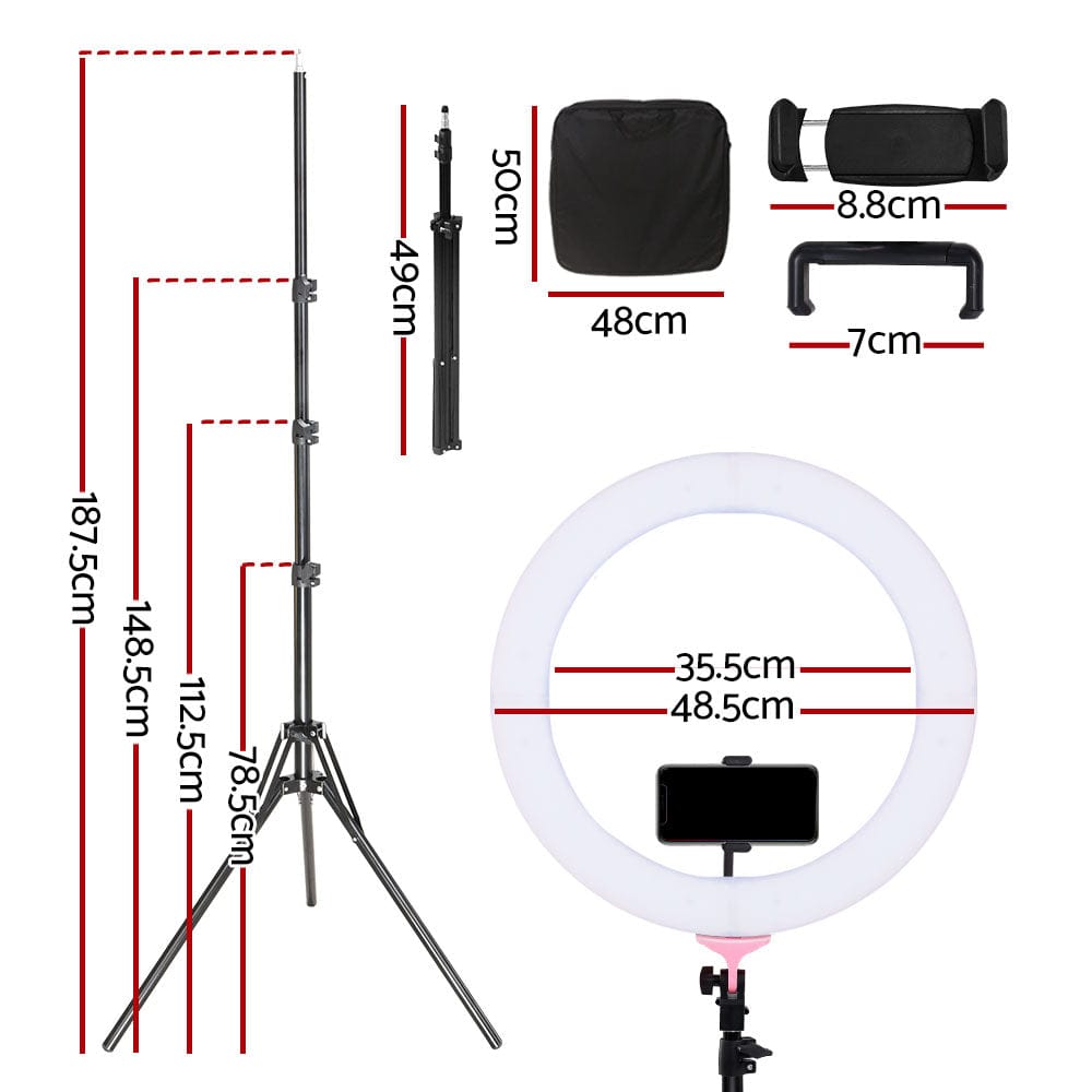 Embellir Audio & Video > Photography > Camera Accessories Embellir Ring Light 19" Tripod Stand Pink