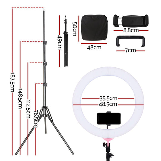 Embellir Audio & Video > Photography > Camera Accessories Embellir Ring Light 19" Tripod Stand Pink