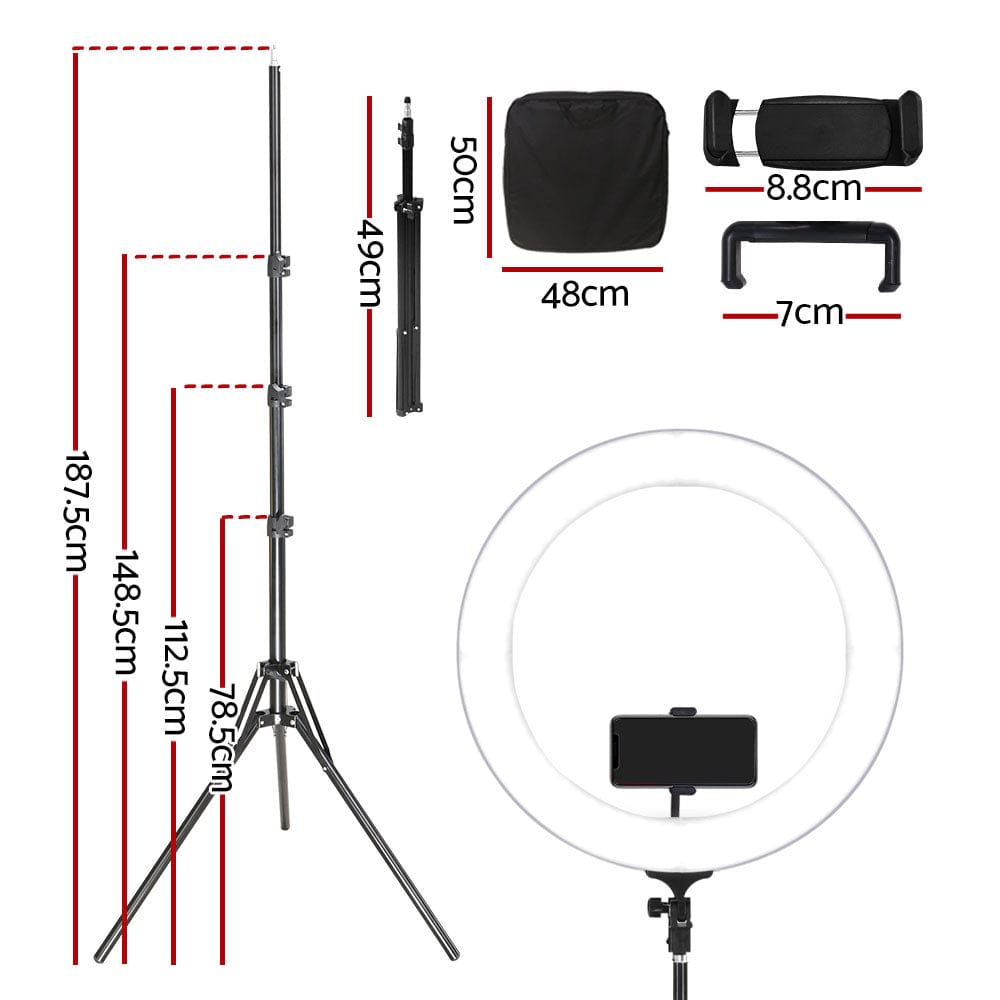 Embellir Audio & Video > Photography > Camera Accessories Embellir Ring Light 19" Tripod Stand Silver