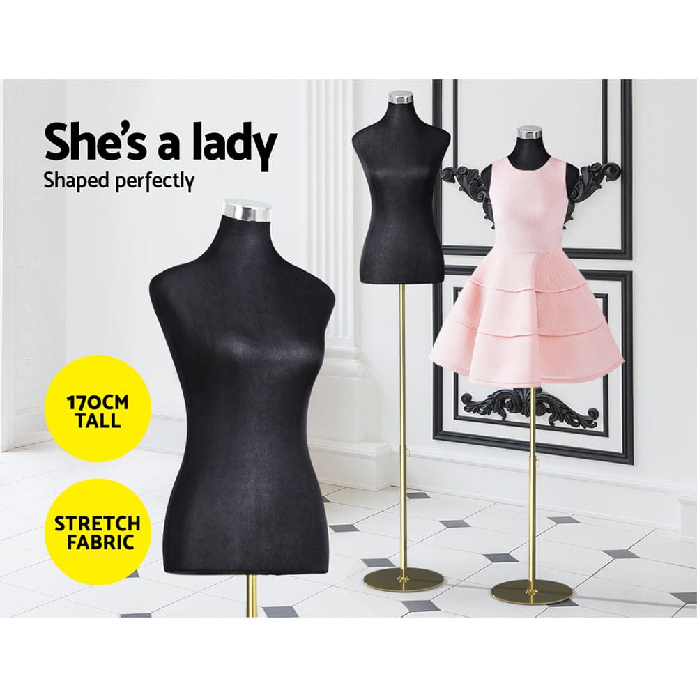 Embellir Commercial > Commercial Others > Mannequins Embellir Female Mannequin Dummy Model Dressmaker Clothes Display Torso Tailor BK