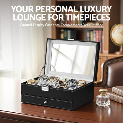 Embellir Fashion > Men's Fashion > Men's Accessories Embellir 12 Grids Watch Box Organizer Case Jewelry Display Storage Showcase