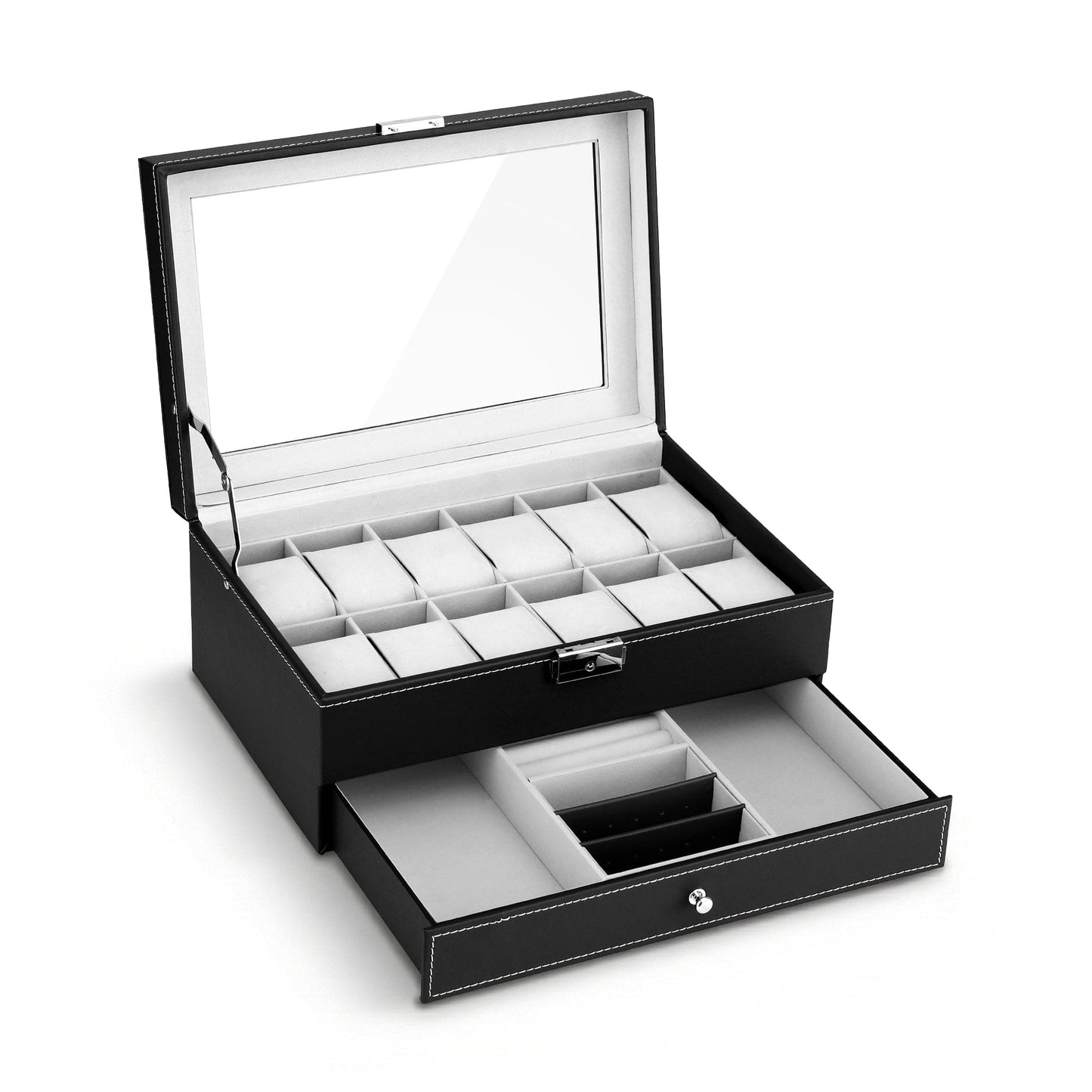 Embellir Fashion > Men's Fashion > Men's Accessories Embellir 12 Grids Watch Box Organizer Case Jewelry Display Storage Showcase