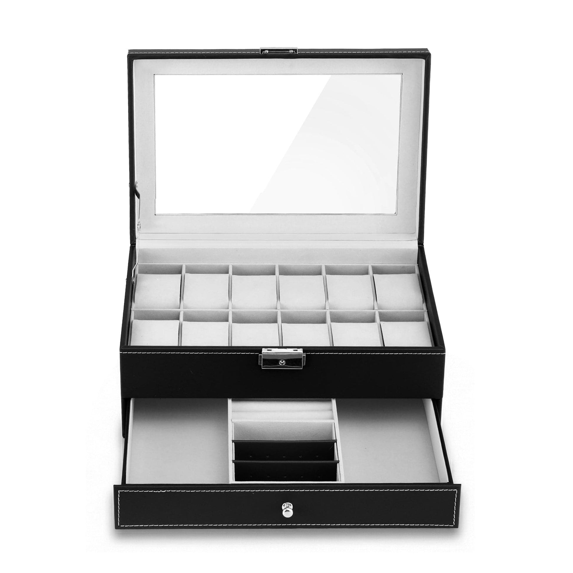 Embellir Fashion > Men's Fashion > Men's Accessories Embellir 12 Grids Watch Box Organizer Case Jewelry Display Storage Showcase