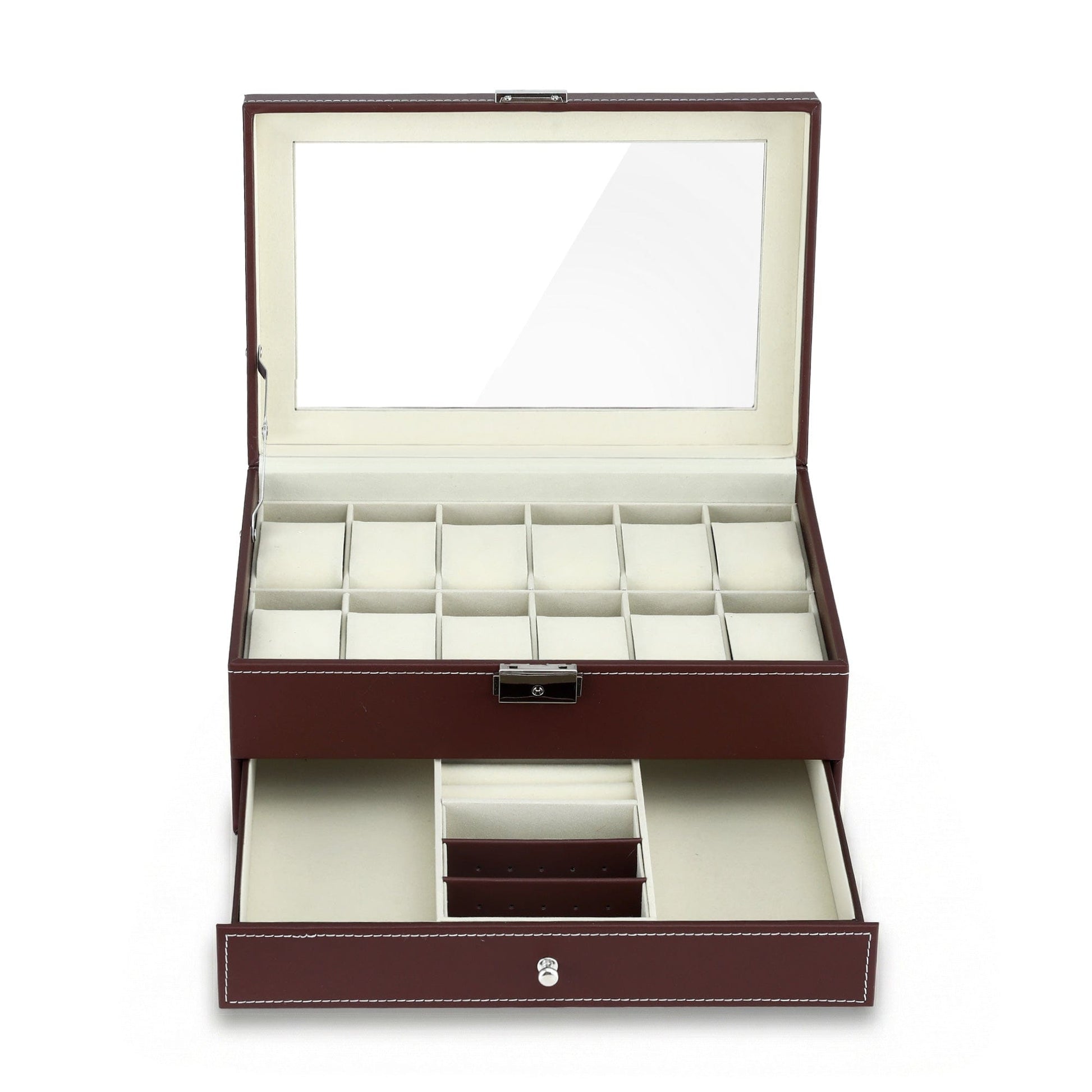 Embellir Fashion > Men's Fashion > Men's Accessories Embellir 12 Grids Watch Box Organizer Case Jewelry Display Storage Showcase