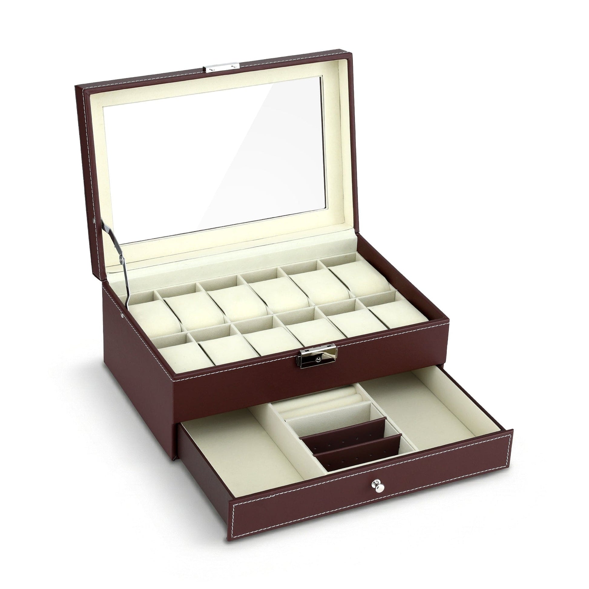 Embellir Fashion > Men's Fashion > Men's Accessories Embellir 12 Grids Watch Box Organizer Case Jewelry Display Storage Showcase