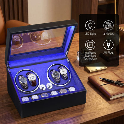 Embellir Fashion > Men's Fashion > Men's Jewellery Embellir Watch Winder Automatic Double Watch Winder Box LED Black