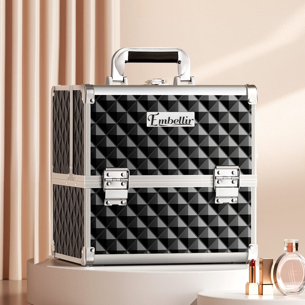 Embellir Health & Beauty > Cosmetic Storage > Cosmetic & Toiletry Bags Embellir Makeup Case Beauty Organiser Bag Travel Large Cosmetic Storage Portable