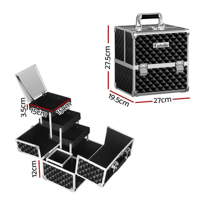 Embellir Health & Beauty > Cosmetic Storage > Cosmetic & Toiletry Bags Embellir Makeup Case Beauty Organiser Bag Travel Large Cosmetic Storage Portable
