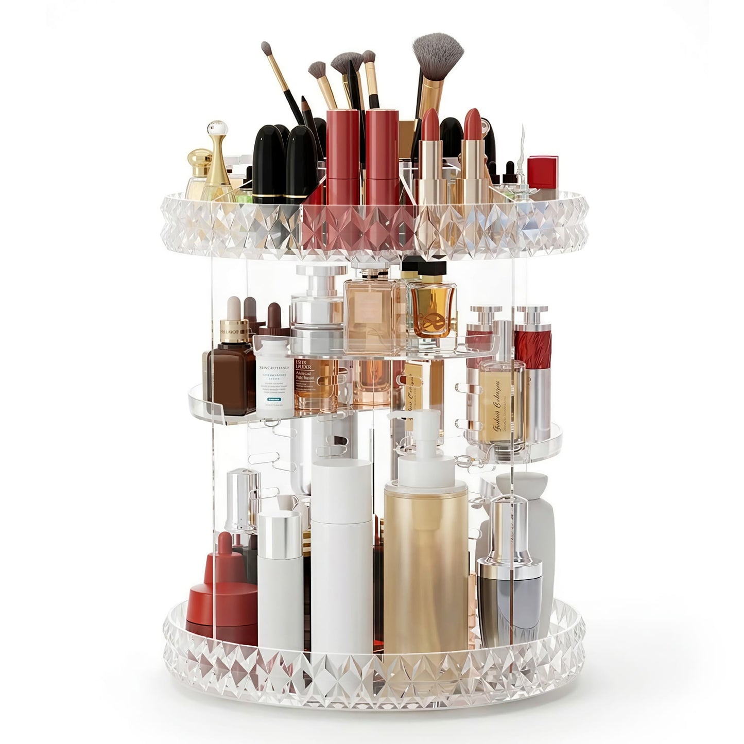 Embellir Health & Beauty > Cosmetic Storage > Makeup Organisation & Storage Embellir Makeup Case Acrylic Rotating Cosmetic Organizer Storage Display Holder