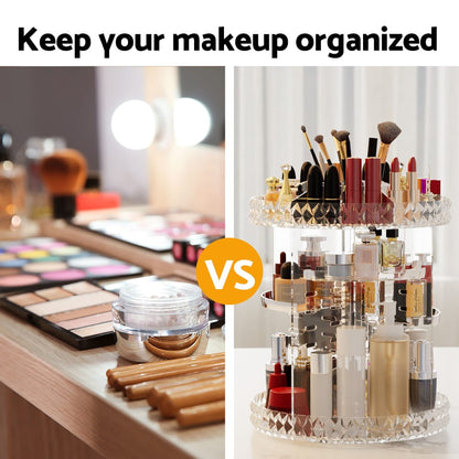 Embellir Health & Beauty > Cosmetic Storage > Makeup Organisation & Storage Embellir Makeup Case Acrylic Rotating Cosmetic Organizer Storage Display Holder