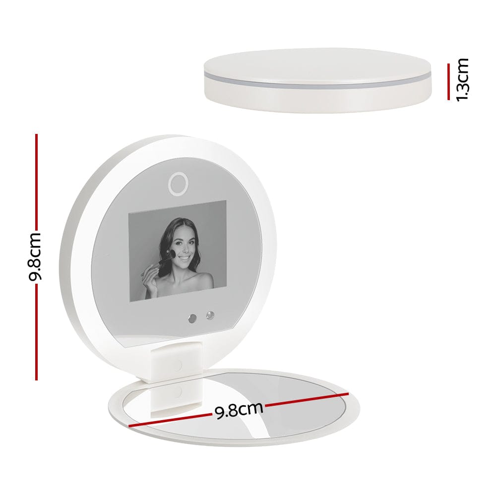 Embellir Health & Beauty > Makeup > Makeup Mirrors Embellir Compact Makeup Mirror with UV Camera for Sunscreen Test Portable Travel