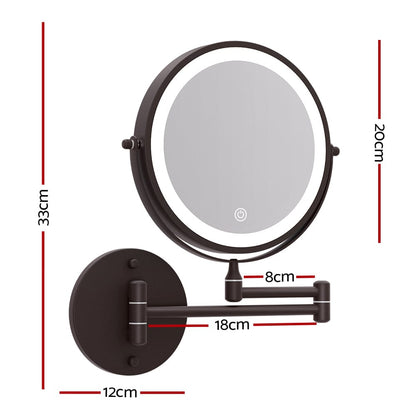 Embellir Health & Beauty > Makeup > Makeup Mirrors Embellir Extendable Makeup Mirror 10X Magnifying Double-Sided Bathroom Brown