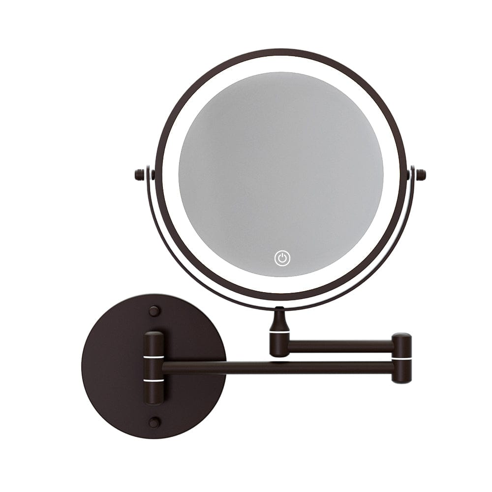 Embellir Health & Beauty > Makeup > Makeup Mirrors Embellir Extendable Makeup Mirror 10X Magnifying Double-Sided Bathroom Brown