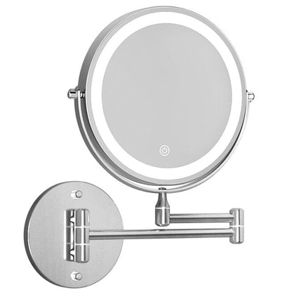 Embellir Health & Beauty > Makeup > Makeup Mirrors Embellir Extendable Makeup Mirror 10X Magnifying Double-Sided Bathroom Silver