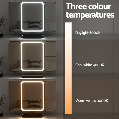 Embellir Health & Beauty > Makeup > Makeup Mirrors Embellir LED Makeup Mirror Tri-fold Lighted Vanity Mirrors 1X2X3X Magnifications