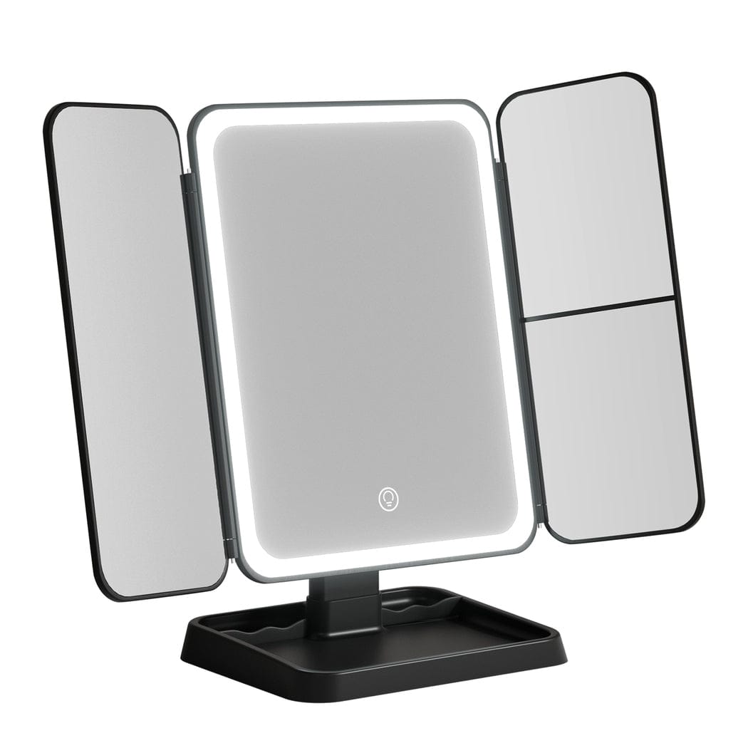 Embellir Health & Beauty > Makeup > Makeup Mirrors Embellir LED Makeup Mirror Tri-fold Lighted Vanity Mirrors 1X2X3X Magnifications