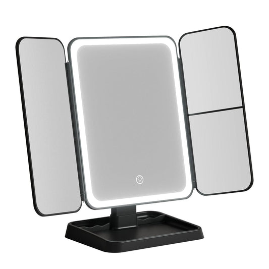 Embellir Health & Beauty > Makeup > Makeup Mirrors Embellir LED Makeup Mirror Tri-fold Lighted Vanity Mirrors 1X2X3X Magnifications