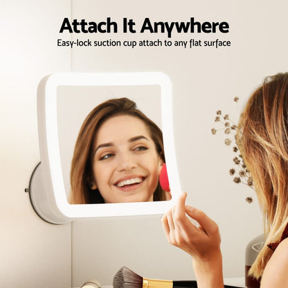 Embellir Health & Beauty > Makeup > Makeup Mirrors Embellir Makeup Mirror 10X Magnification LED Light Adjustable Rotation Cordless Suction Cup