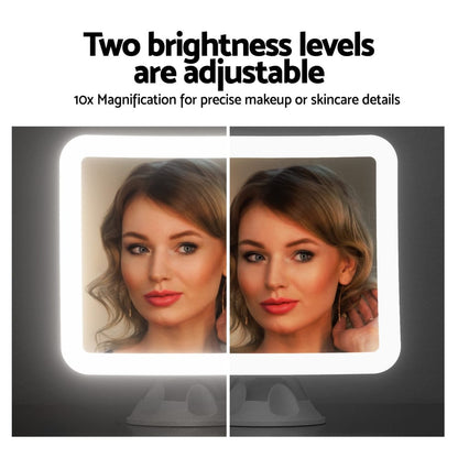 Embellir Health & Beauty > Makeup > Makeup Mirrors Embellir Makeup Mirror 10X Magnification LED Light Adjustable Rotation Cordless Suction Cup