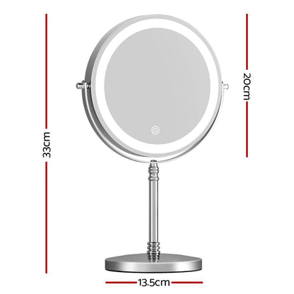 Embellir Health & Beauty > Makeup > Makeup Mirrors Embellir Makeup Mirror 20x20cm 10X Magnifying with LED Light Rotation Tabletop