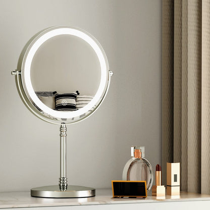 Embellir Health & Beauty > Makeup > Makeup Mirrors Embellir Makeup Mirror 20x20cm 10X Magnifying with LED Light Rotation Tabletop