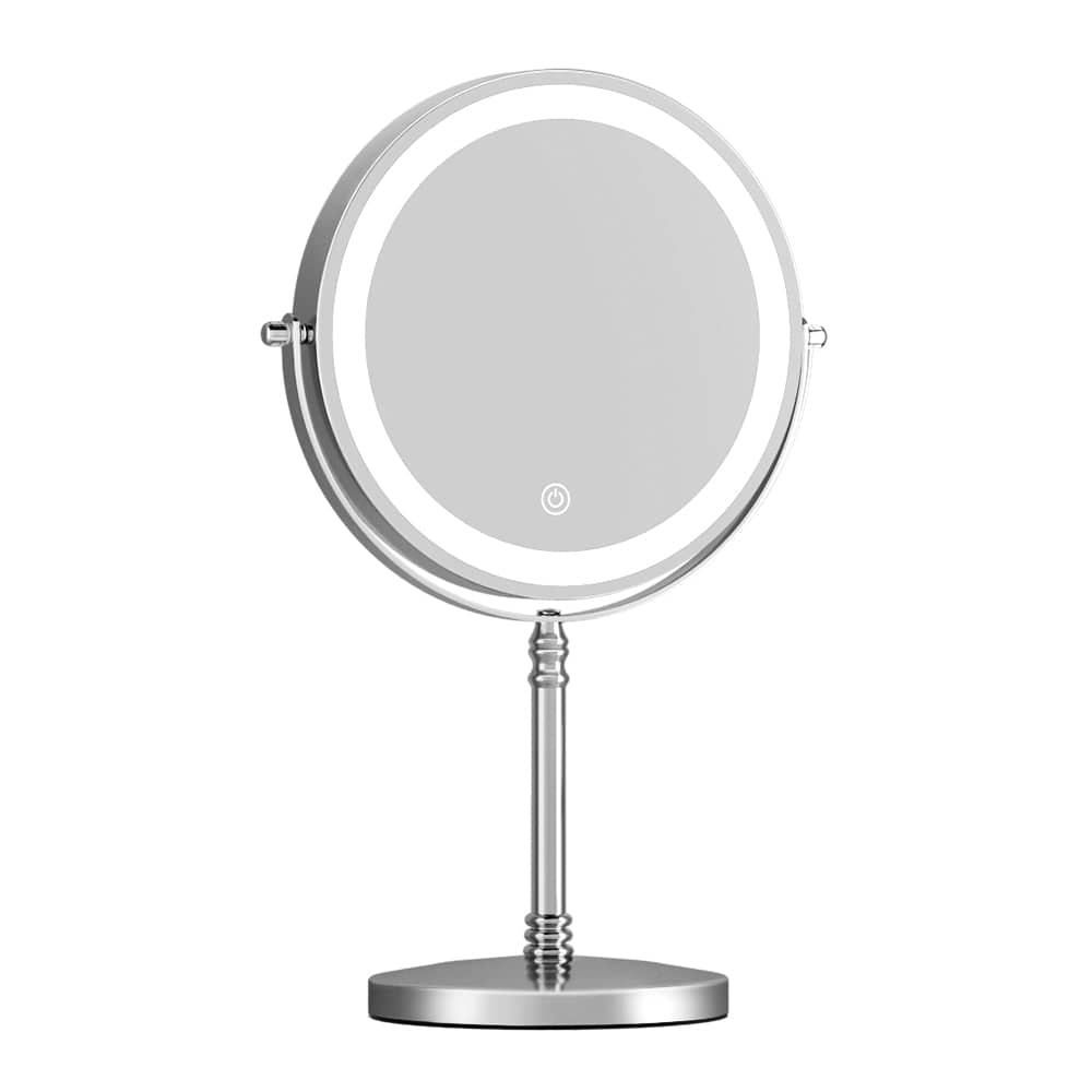 Embellir Health & Beauty > Makeup > Makeup Mirrors Embellir Makeup Mirror 20x20cm 10X Magnifying with LED Light Rotation Tabletop