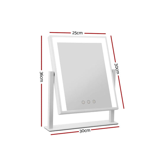 Embellir Health & Beauty > Makeup > Makeup Mirrors Embellir Makeup Mirror 25x30cm Hollywood Vanity with LED Light Rotation White