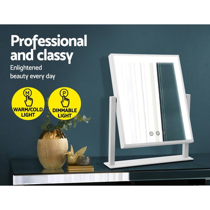 Embellir Health & Beauty > Makeup > Makeup Mirrors Embellir Makeup Mirror 25x30cm Hollywood Vanity with LED Light Rotation White