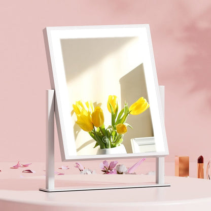 Embellir Health & Beauty > Makeup > Makeup Mirrors Embellir Makeup Mirror 25x30cm Hollywood Vanity with LED Light Rotation White
