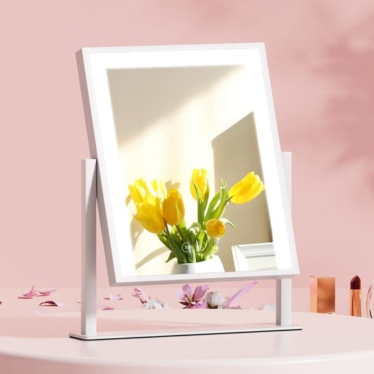 Embellir Health & Beauty > Makeup > Makeup Mirrors Embellir Makeup Mirror 25x30cm Hollywood Vanity with LED Light Rotation White