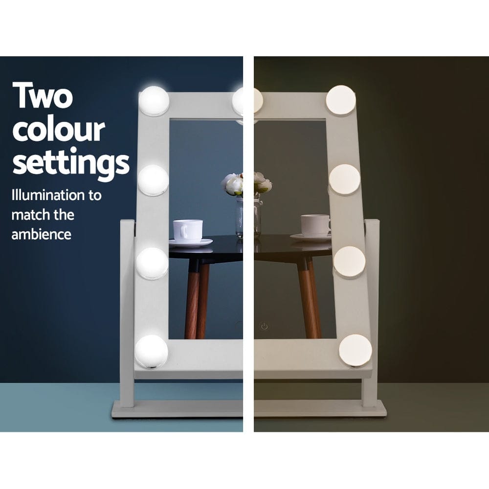 Embellir Health & Beauty > Makeup > Makeup Mirrors Embellir Makeup Mirror 30x38cm Hollywood Vanity with LED Light Rotation Tabletop