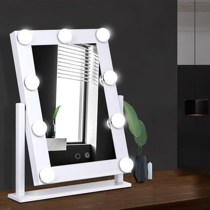 Embellir Health & Beauty > Makeup > Makeup Mirrors Embellir Makeup Mirror 30x38cm Hollywood Vanity with LED Light Rotation Tabletop