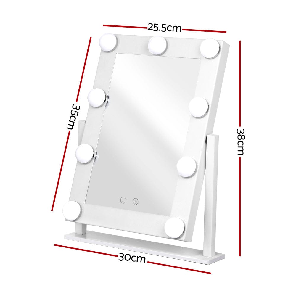 Embellir Health & Beauty > Makeup > Makeup Mirrors Embellir Makeup Mirror 30x38cm Hollywood Vanity with LED Light Rotation Tabletop