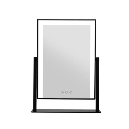 Embellir Health & Beauty > Makeup > Makeup Mirrors Embellir Makeup Mirror 30x40cm Hollywood Vanity with LED Light Rotation Black