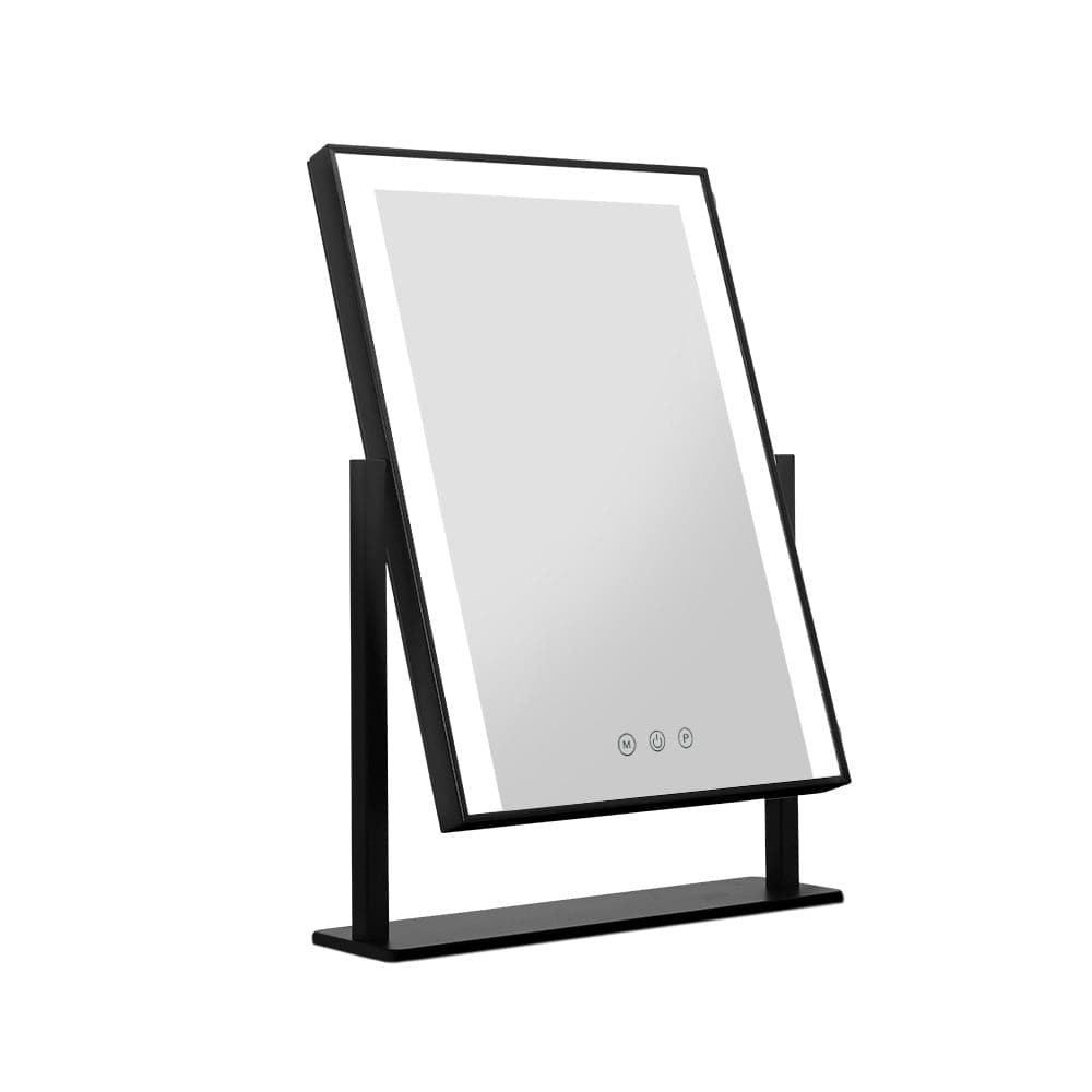 Embellir Health & Beauty > Makeup > Makeup Mirrors Embellir Makeup Mirror 30x40cm Hollywood Vanity with LED Light Rotation Black