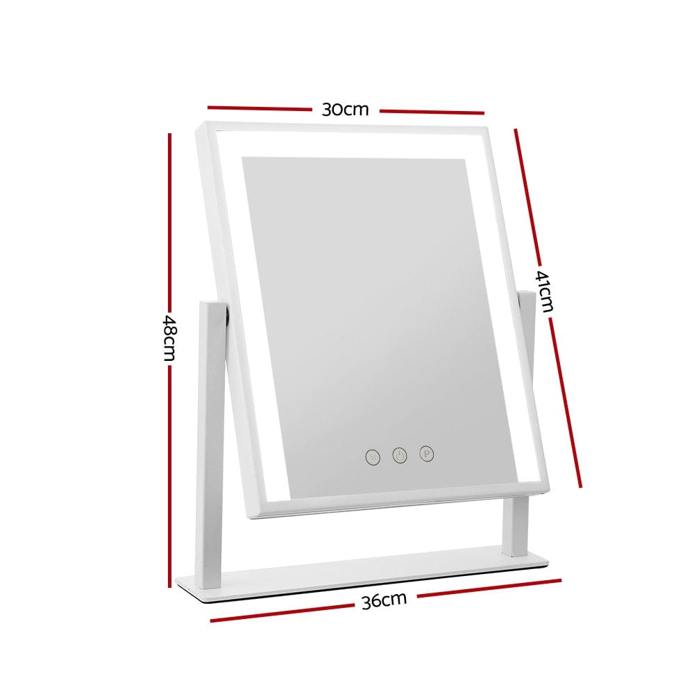 Embellir Health & Beauty > Makeup > Makeup Mirrors Embellir Makeup Mirror 30x40cm Hollywood Vanity with LED Light Rotation White