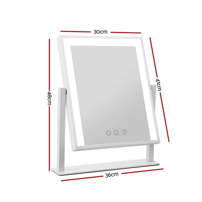 Embellir Health & Beauty > Makeup > Makeup Mirrors Embellir Makeup Mirror 30x40cm Hollywood Vanity with LED Light Rotation White