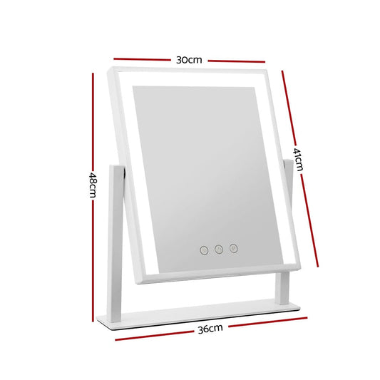 Embellir Health & Beauty > Makeup > Makeup Mirrors Embellir Makeup Mirror 30x40cm Hollywood Vanity with LED Light Rotation White