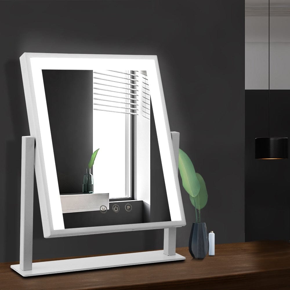 Embellir Health & Beauty > Makeup > Makeup Mirrors Embellir Makeup Mirror 30x40cm Hollywood Vanity with LED Light Rotation White