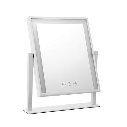 Embellir Health & Beauty > Makeup > Makeup Mirrors Embellir Makeup Mirror 30x40cm Hollywood Vanity with LED Light Rotation White