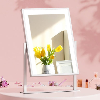 Embellir Health & Beauty > Makeup > Makeup Mirrors Embellir Makeup Mirror 30x40cm Hollywood Vanity with LED Light Rotation White