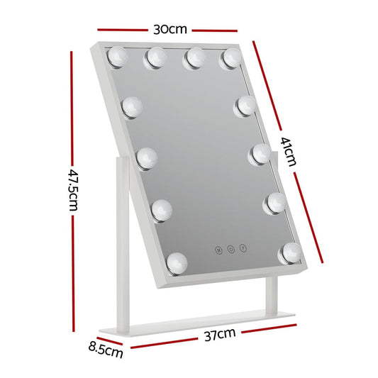 Embellir Health & Beauty > Makeup > Makeup Mirrors Embellir Makeup Mirror 30x41cm Hollywood Vanity with LED Light Rotation Tabletop