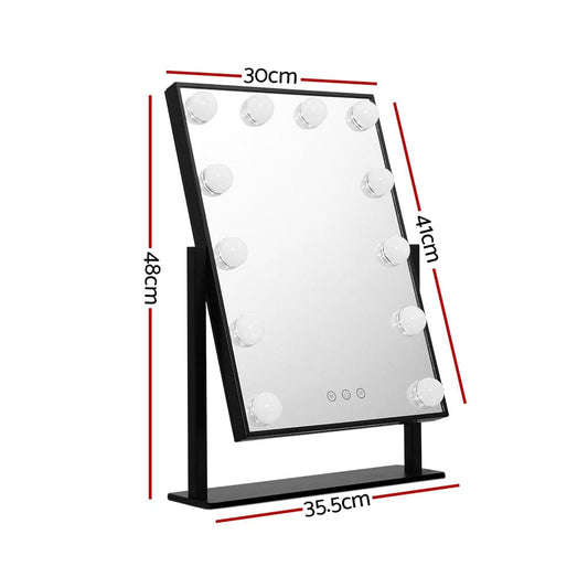 Embellir Health & Beauty > Makeup > Makeup Mirrors Embellir Makeup Mirror 30x48cm Hollywood Vanity with LED Light Rotation Tabletop