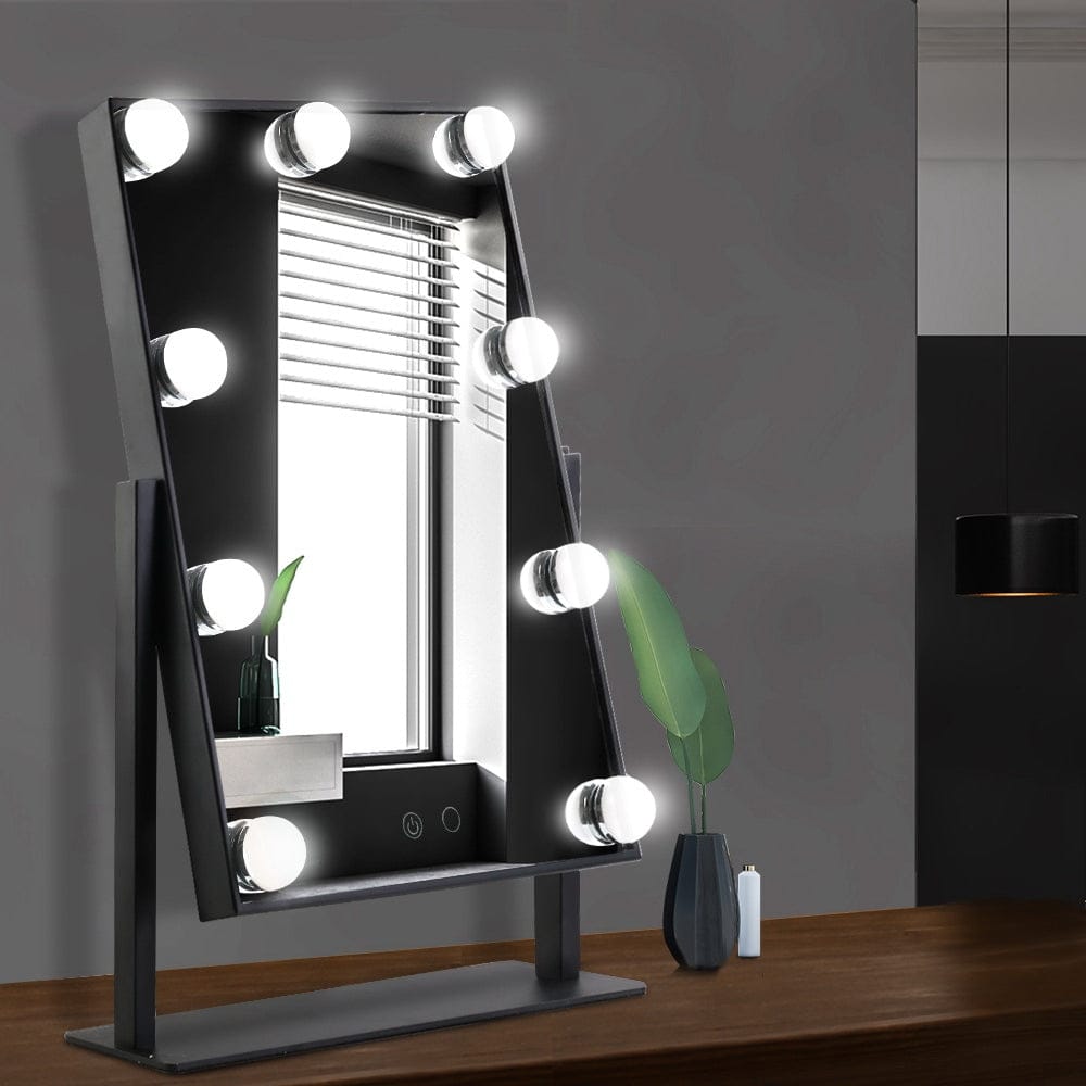 Embellir Health & Beauty > Makeup > Makeup Mirrors Embellir Makeup Mirror 30x48cm Hollywood Vanity with LED Light Rotation Tabletop